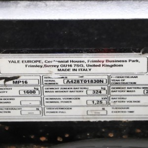 YALE MP16 Transpaleta electrica  1.60T 2015 HOL59
