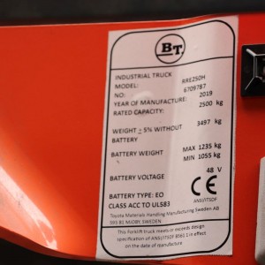 BT RRE250H Reach Truck 2.50T 8.00M 2019 VOL21