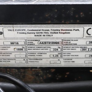 YALE MP16 Electric pallet truck 1.60T 2015 GOL58